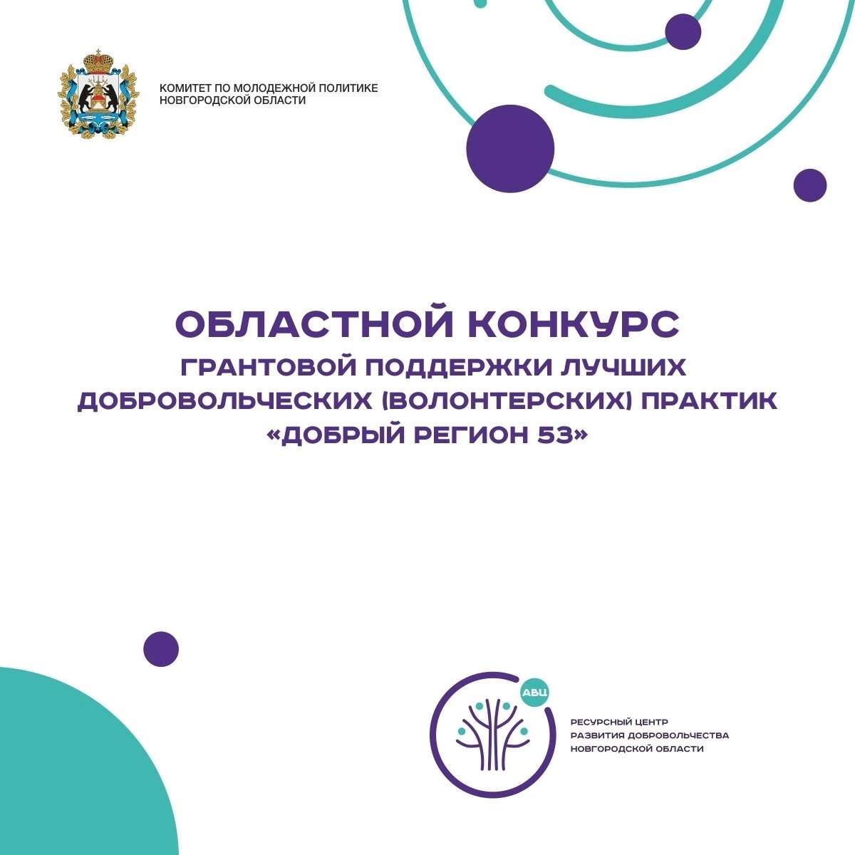 Стартовал приём заявок на областной конкурс грантовой поддержки лучших добровольческих (волонтерских) практик «Добрый регион 53».