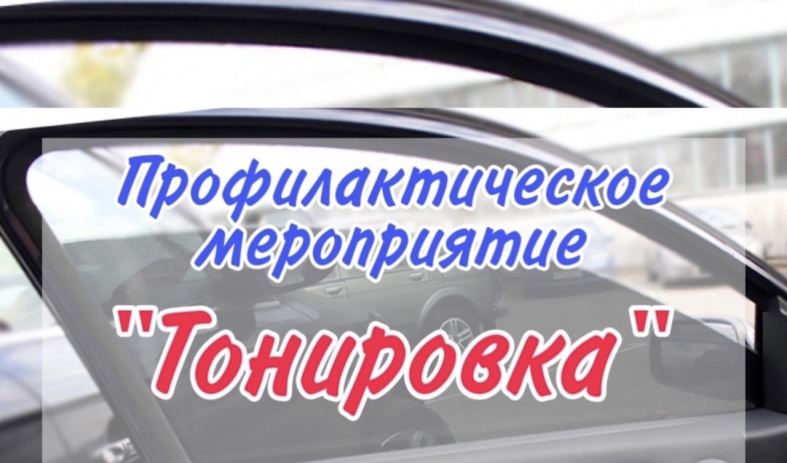 Профилактическое мероприятие «Тонировка» проводится на территории Великого Новгорода в период с 15 по 19 сентября 2023 года. .