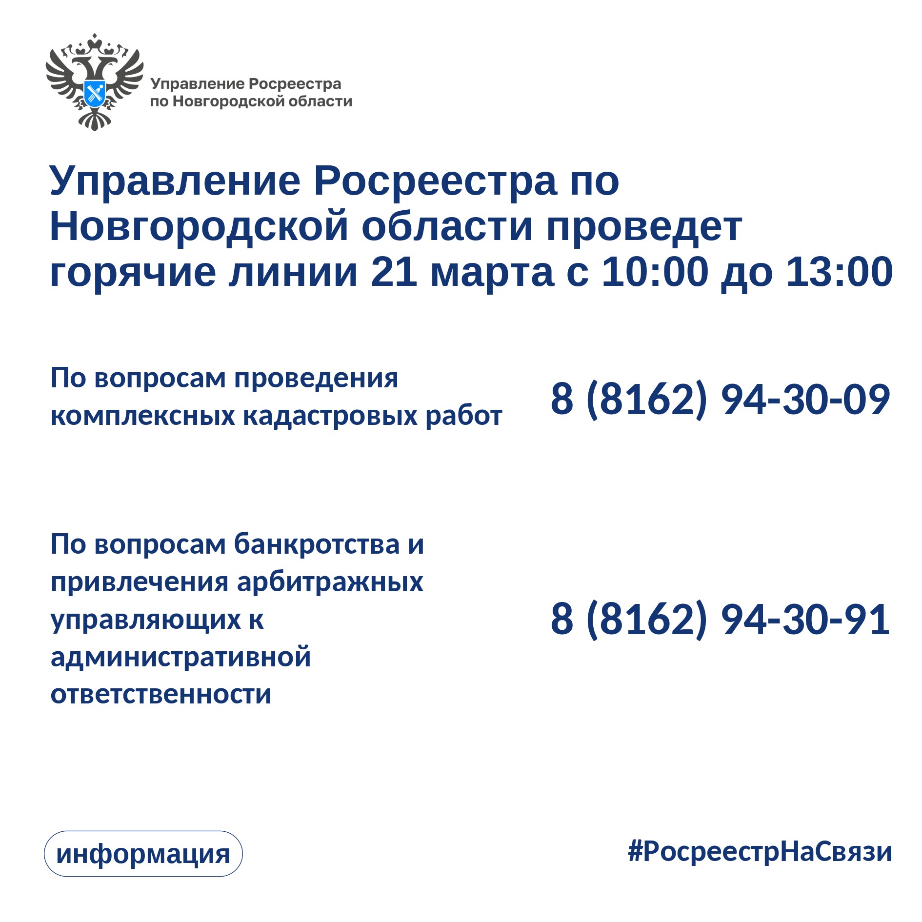 Горячие линии Управления Росреестра по Новгородской области: ответы на ваши вопросы!.